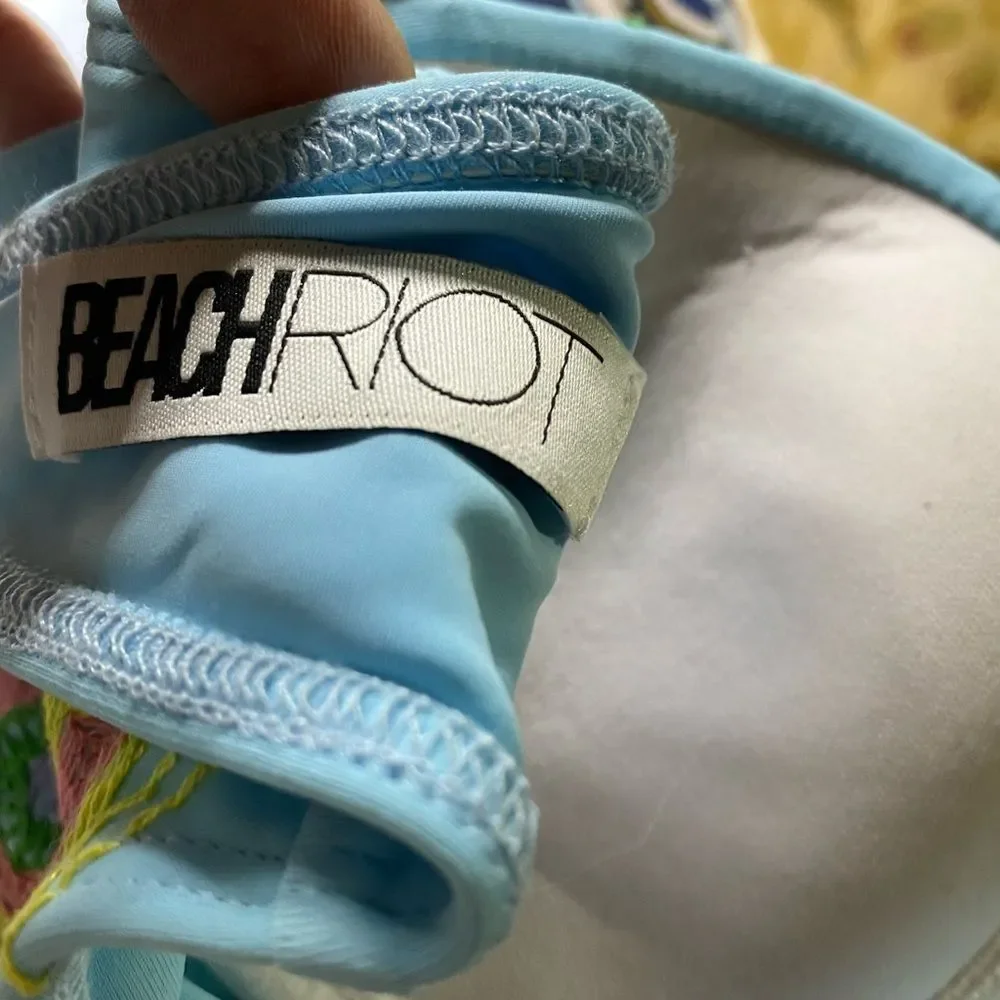 Beach Riot Embroidered Underwire Bandeau‎ Bikini Top